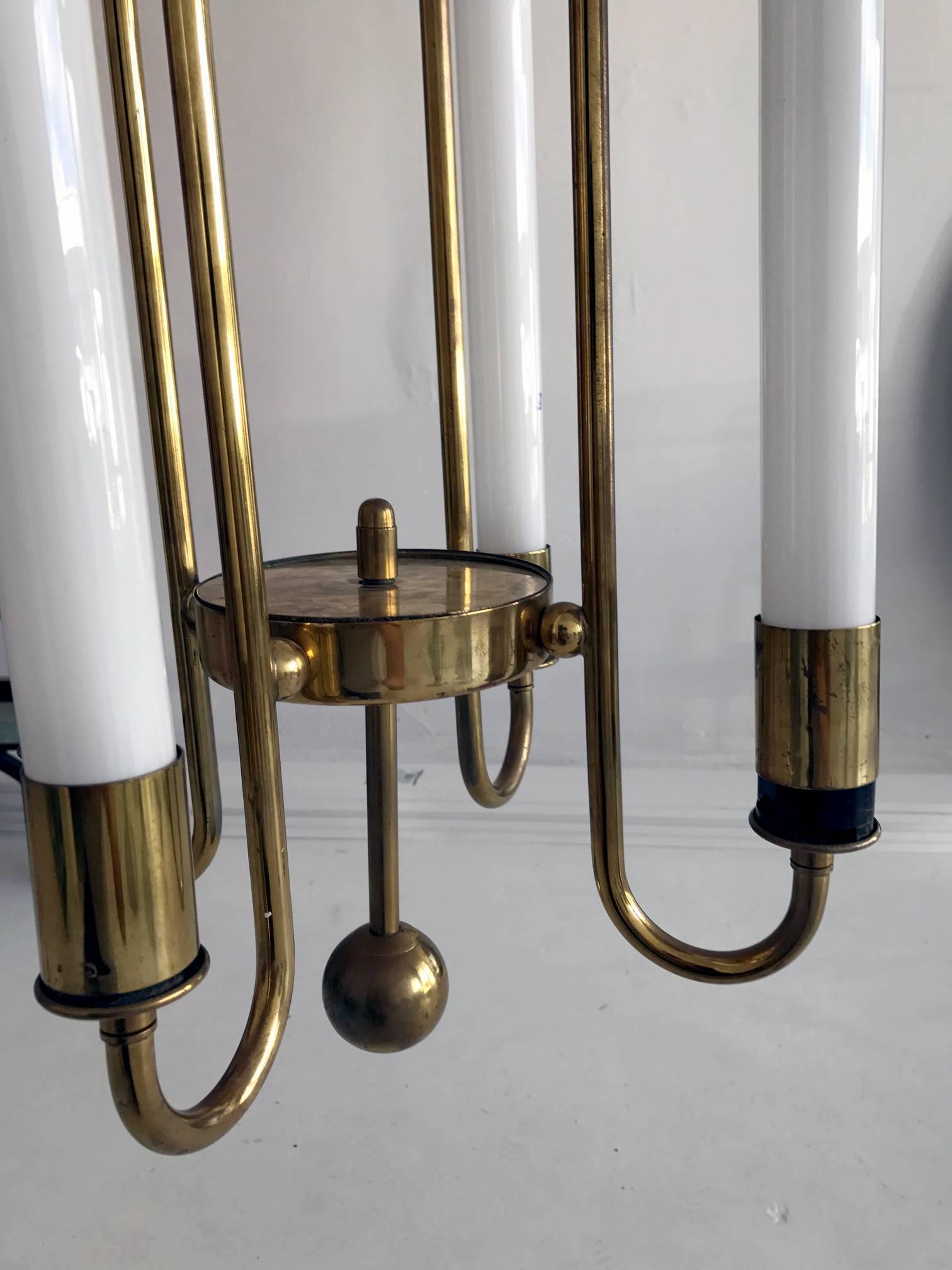 Art Deco German Brass Chandelier by Kaiser & Co. 2