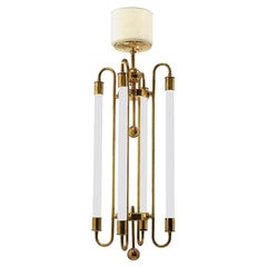 Vintage Art Deco German Brass Chandelier by Kaiser & Co.