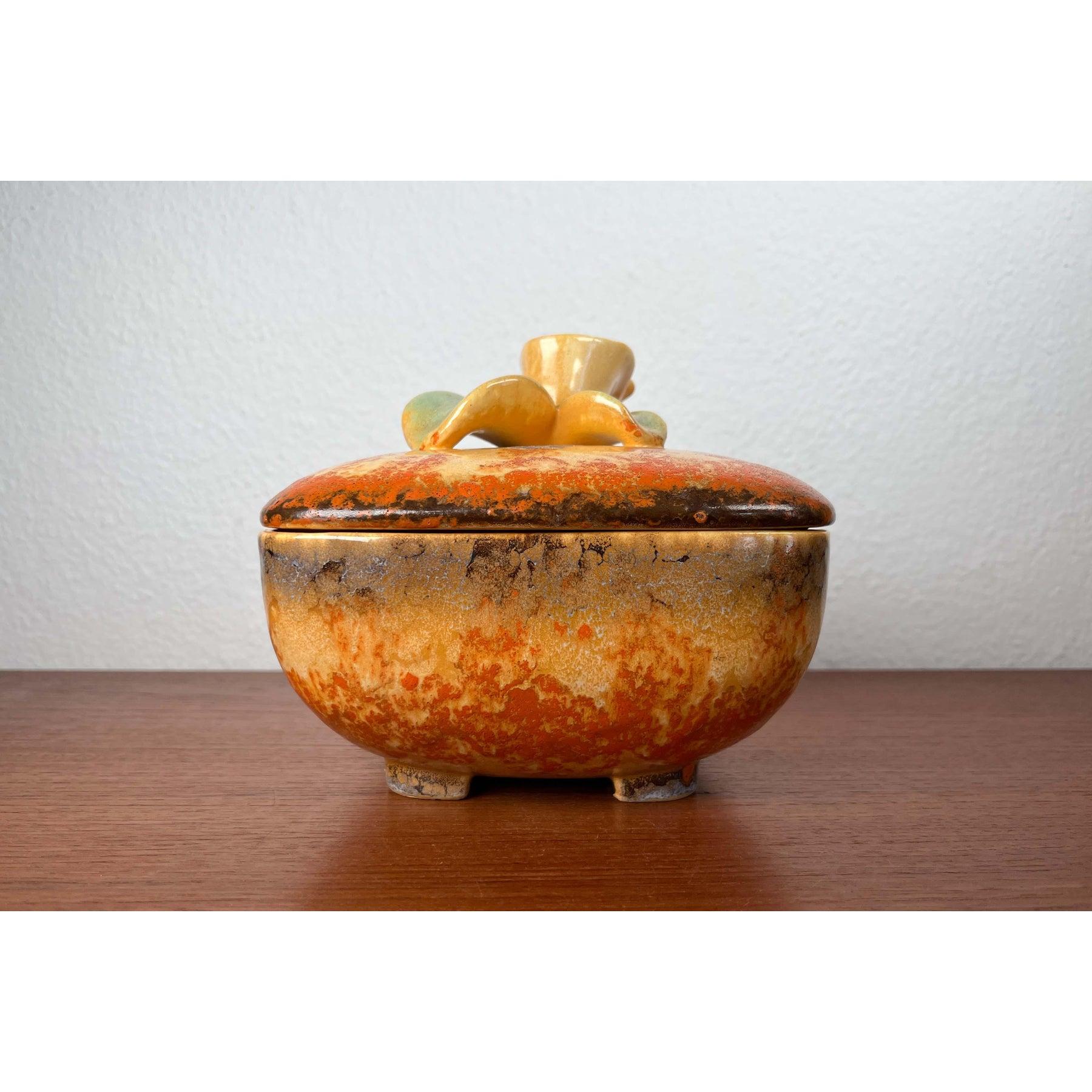 Bol Art Déco en céramique allemande avec couvercle de Carstens Pottery en vente 7