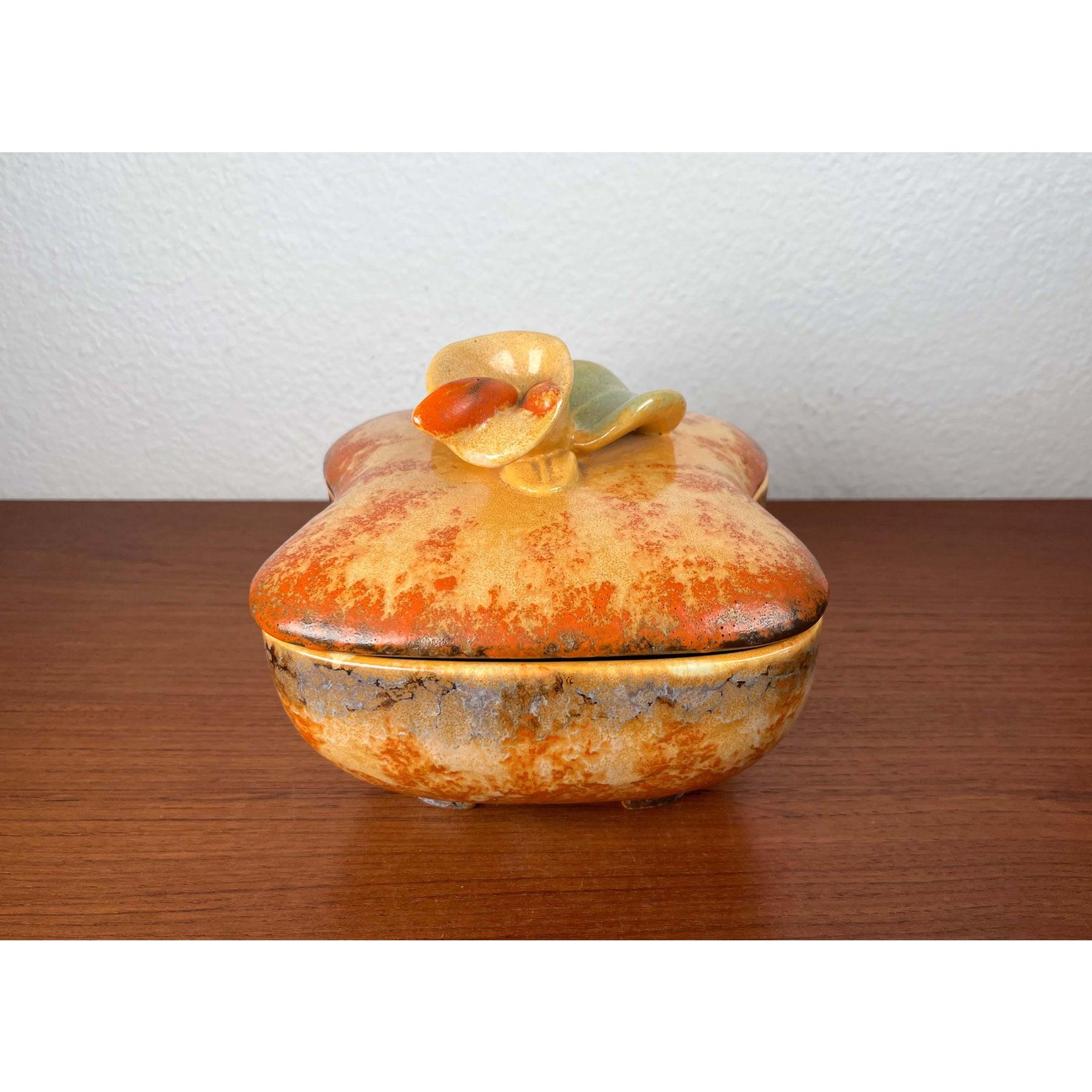 Bol Art Déco en céramique allemande avec couvercle de Carstens Pottery en vente 11