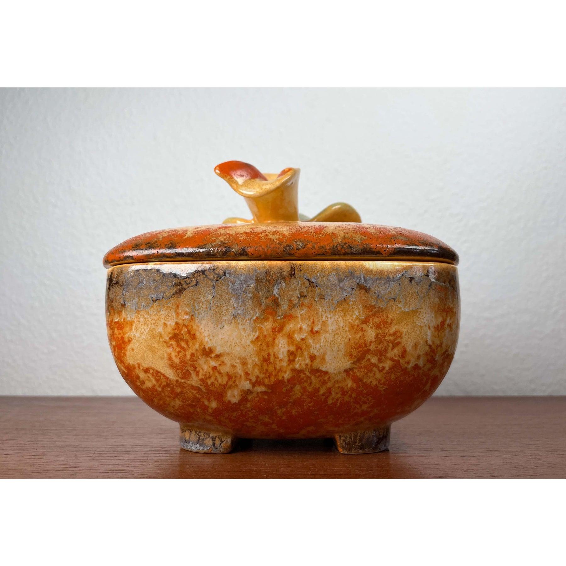 Céramique Bol Art Déco en céramique allemande avec couvercle de Carstens Pottery en vente
