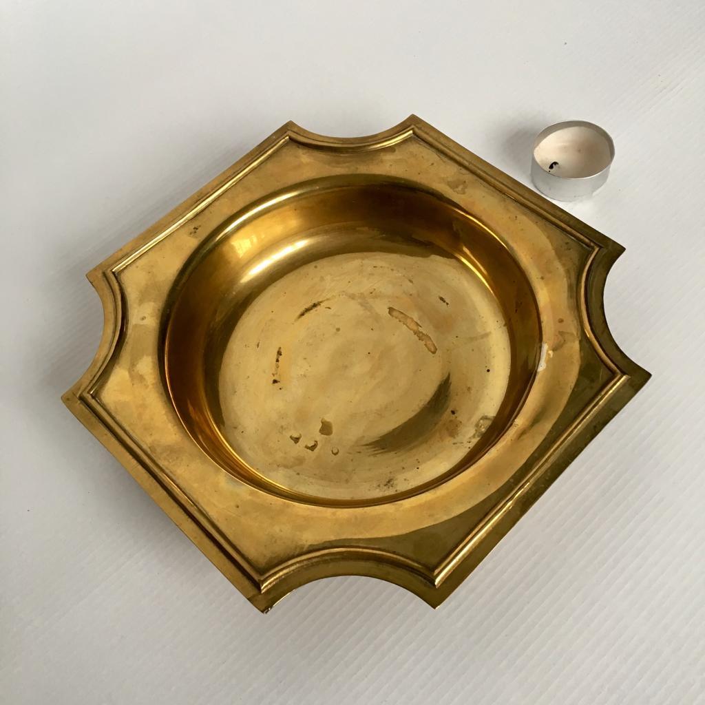 Art Deco German Gilt Brass Ashtray or Plate In Good Condition For Sale In Riga, Latvia