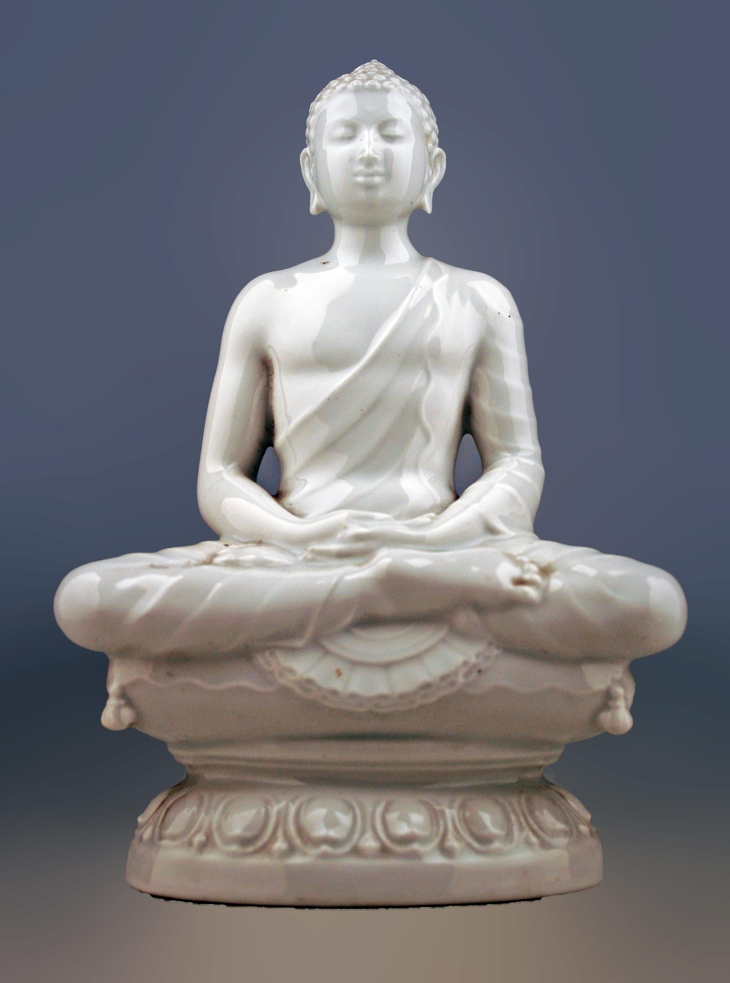 Sculpture Art Déco en porcelaine émaillée allemande représentant un Bouddha assis par Rosenthal en vente 2