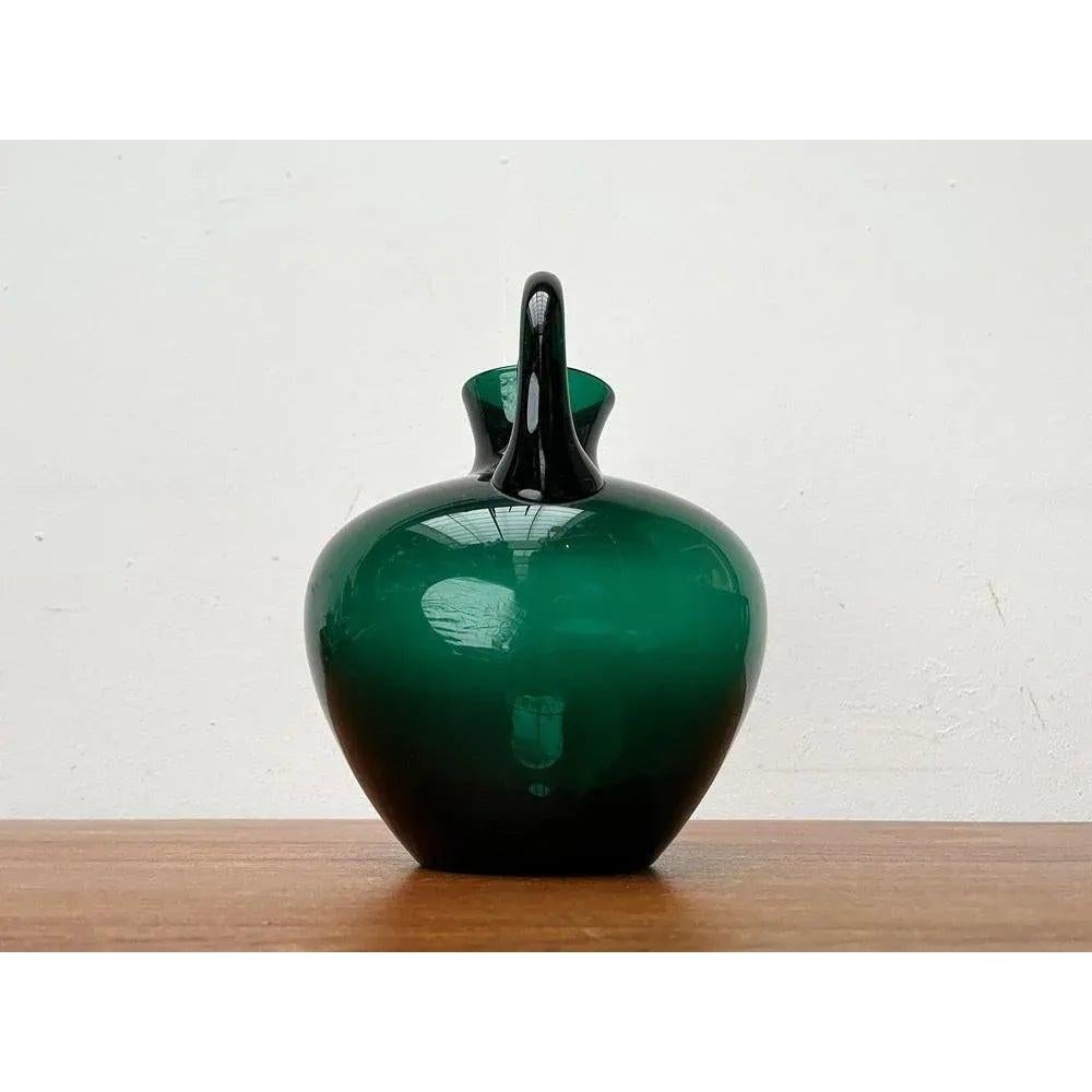 Art Deco German Green Glass Jug by Prof. Bruno Mauder, 1930s In Excellent Condition For Sale In Hamburg, DE