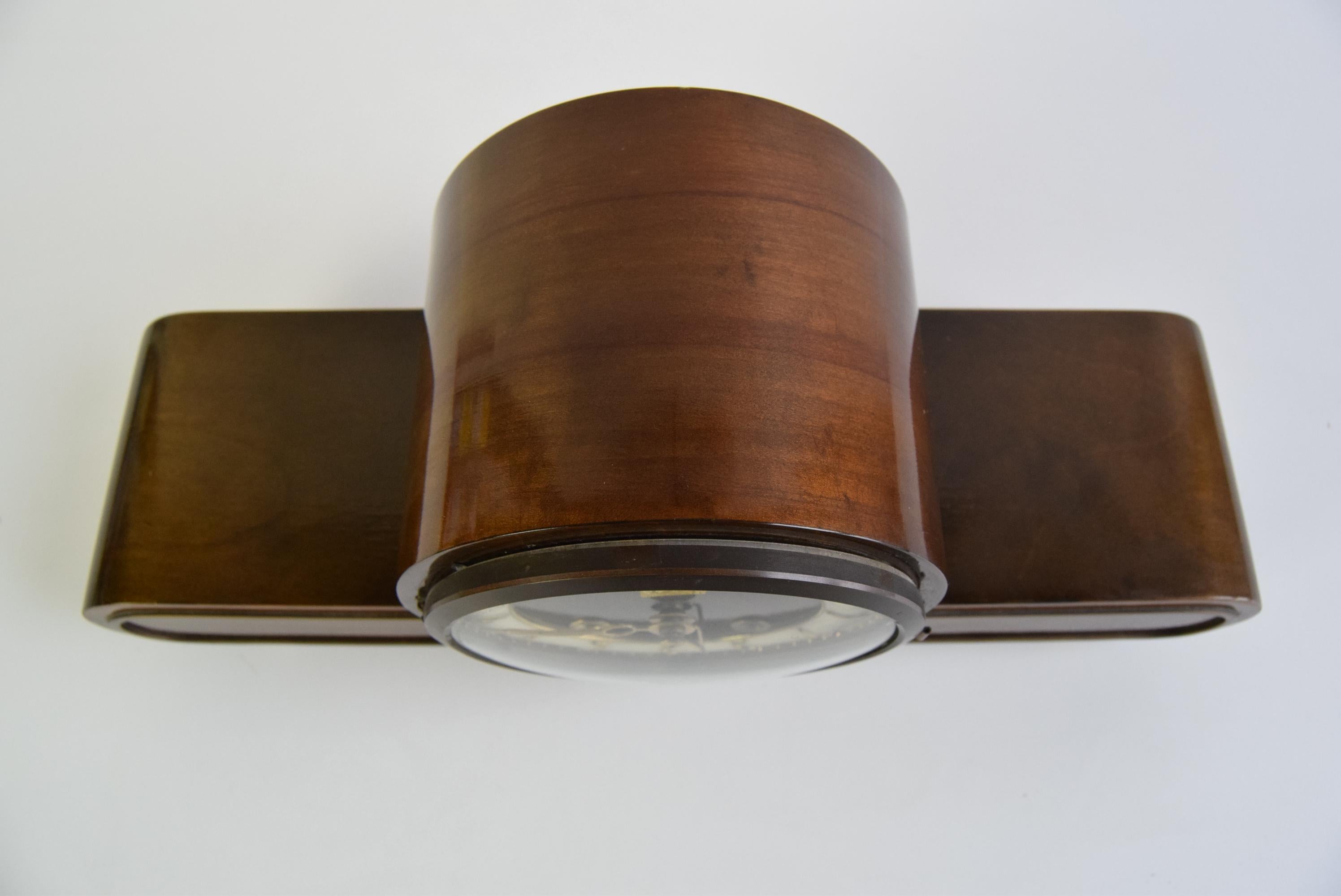 Deutsche Art déco-Kaminuhr im Art déco-Stil, FM Sonneberg, 1930er Jahre. 6