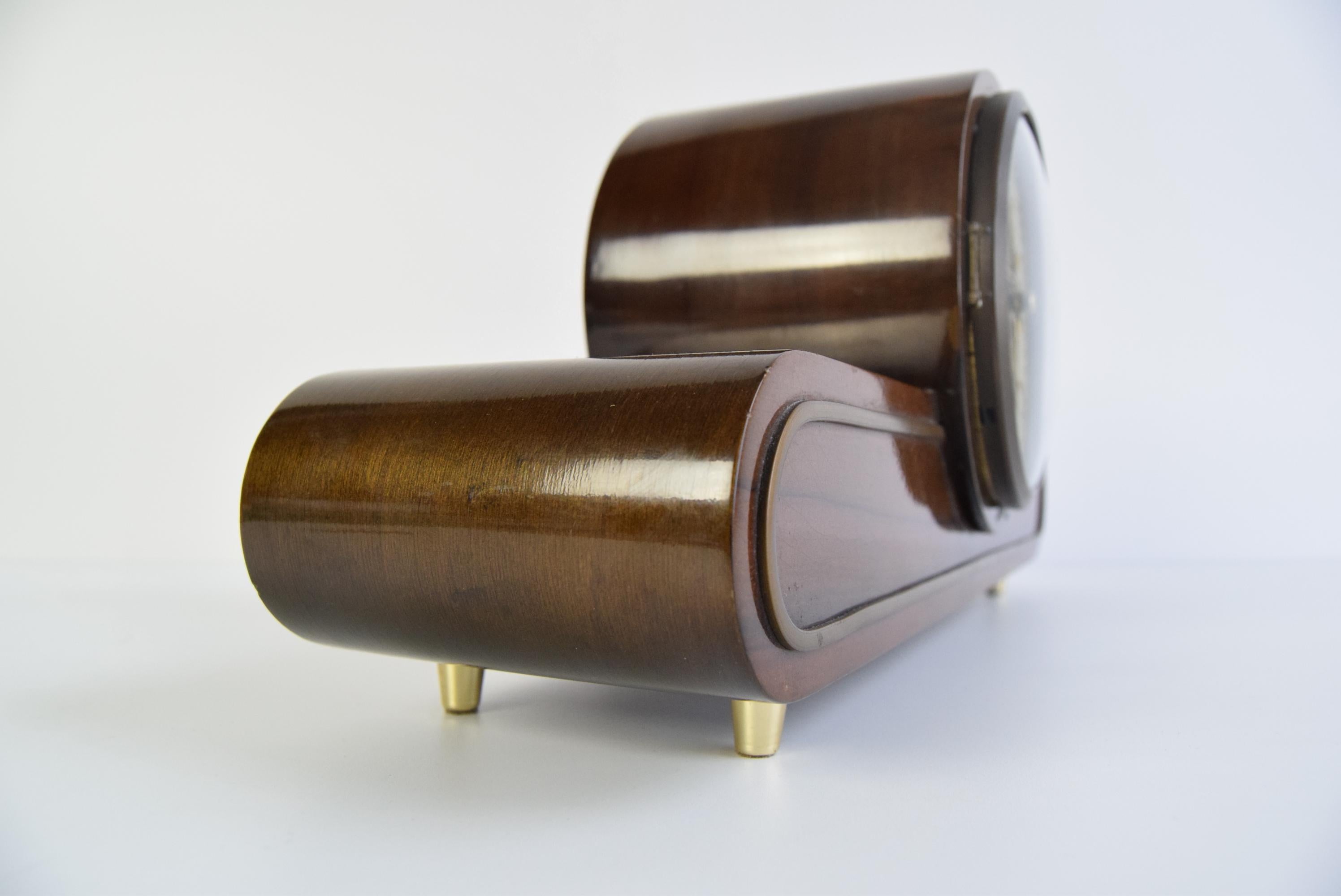 Deutsche Art déco-Kaminuhr im Art déco-Stil, FM Sonneberg, 1930er Jahre. 2