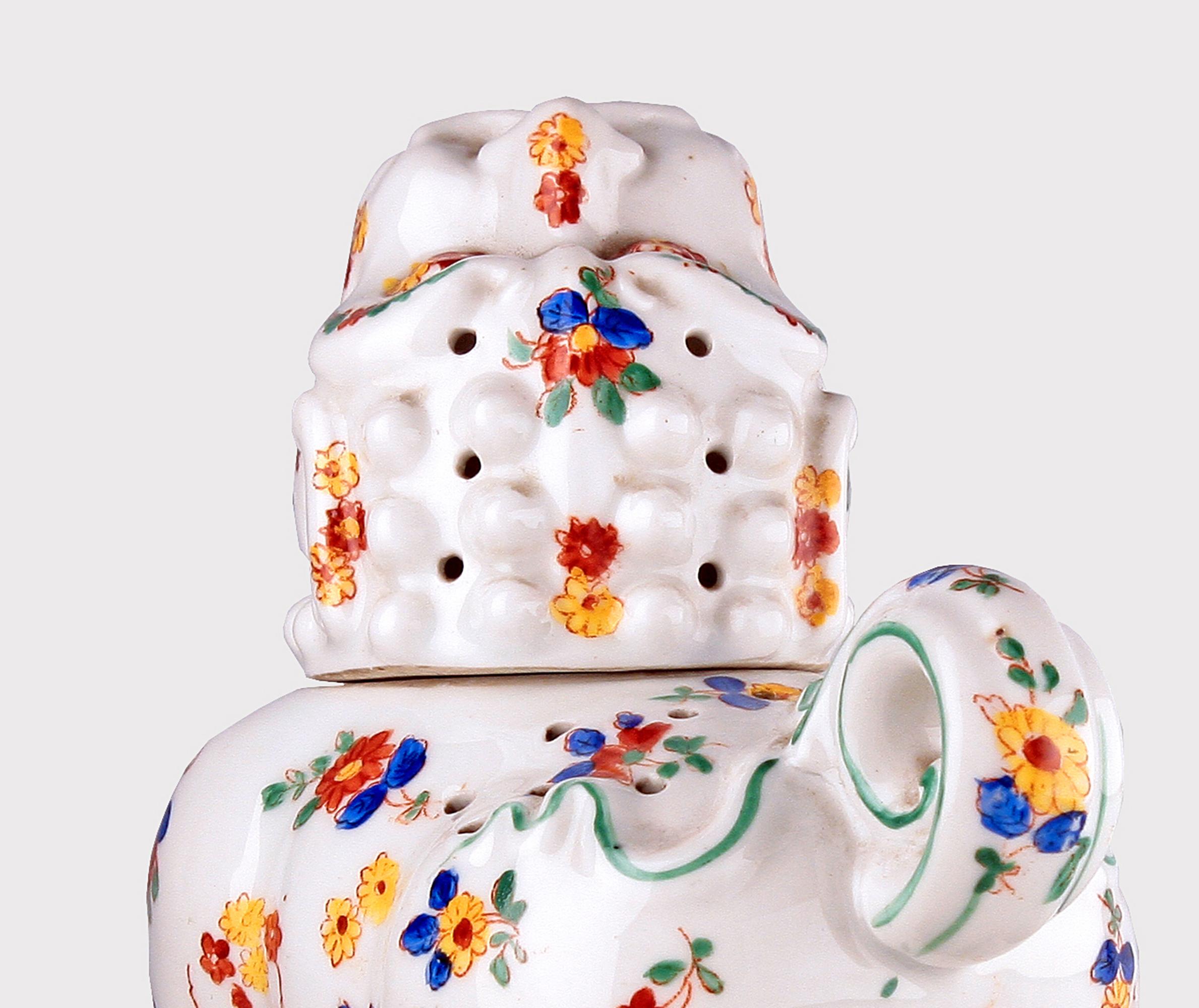 Art Déco German Painted Porcelain Foo Dog Perfume Lamp/Incense Burner by Aerozon For Sale 2