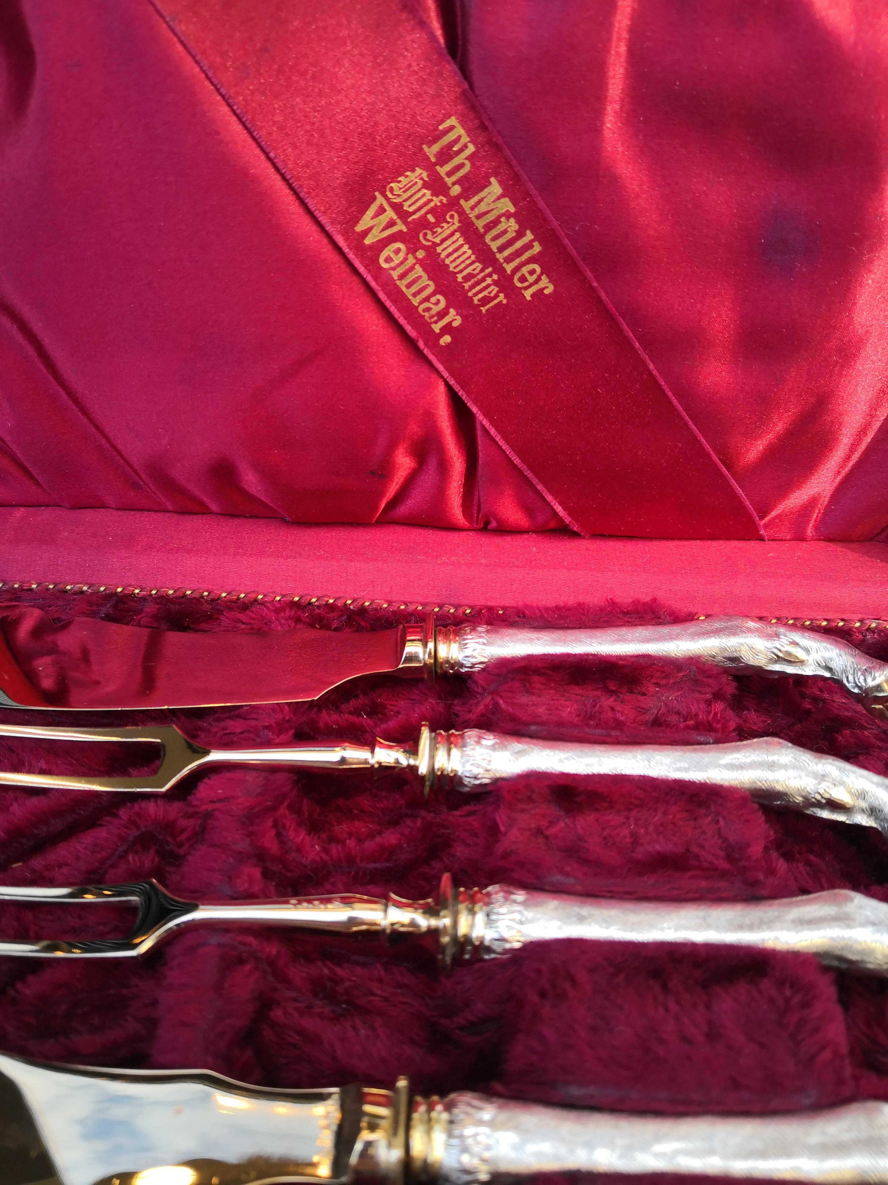 Art Deco German Set of Four Silver Serving Cutlery Style Black Forest 5