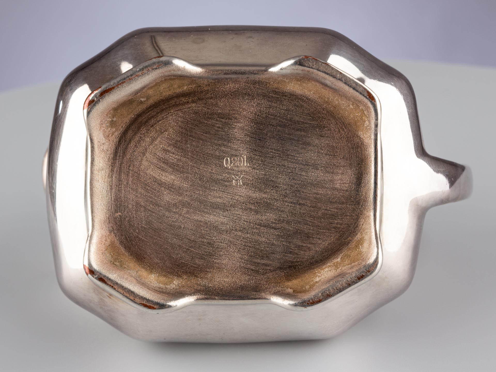 Art Deco German Silver Lustre Porcelain Sugar Bowl Jug WMF Königszelt Porzellan For Sale 7