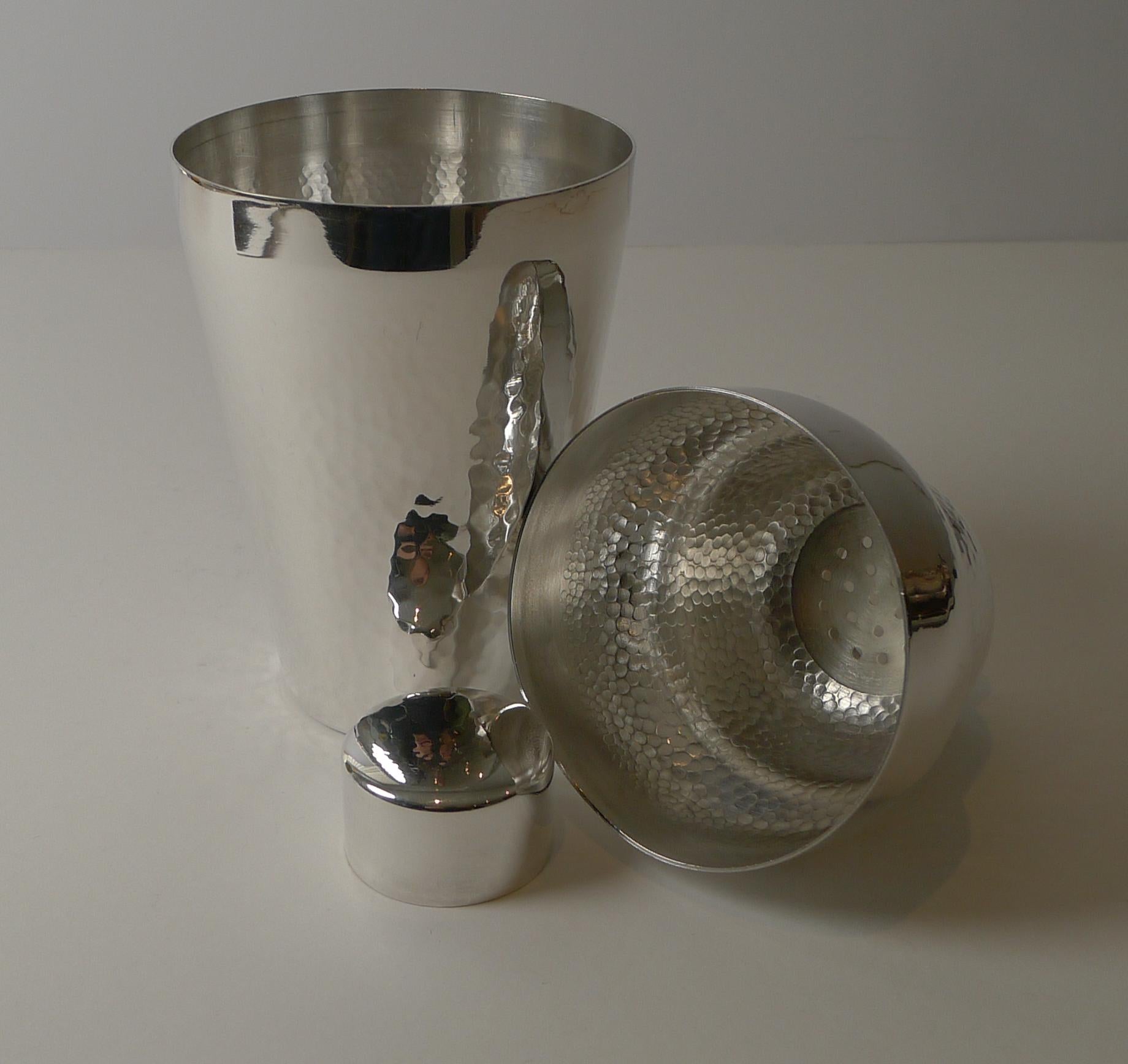 Art Deco German Silver Plated Cocktail Shaker by Carl Deffner c.1930 For Sale 7