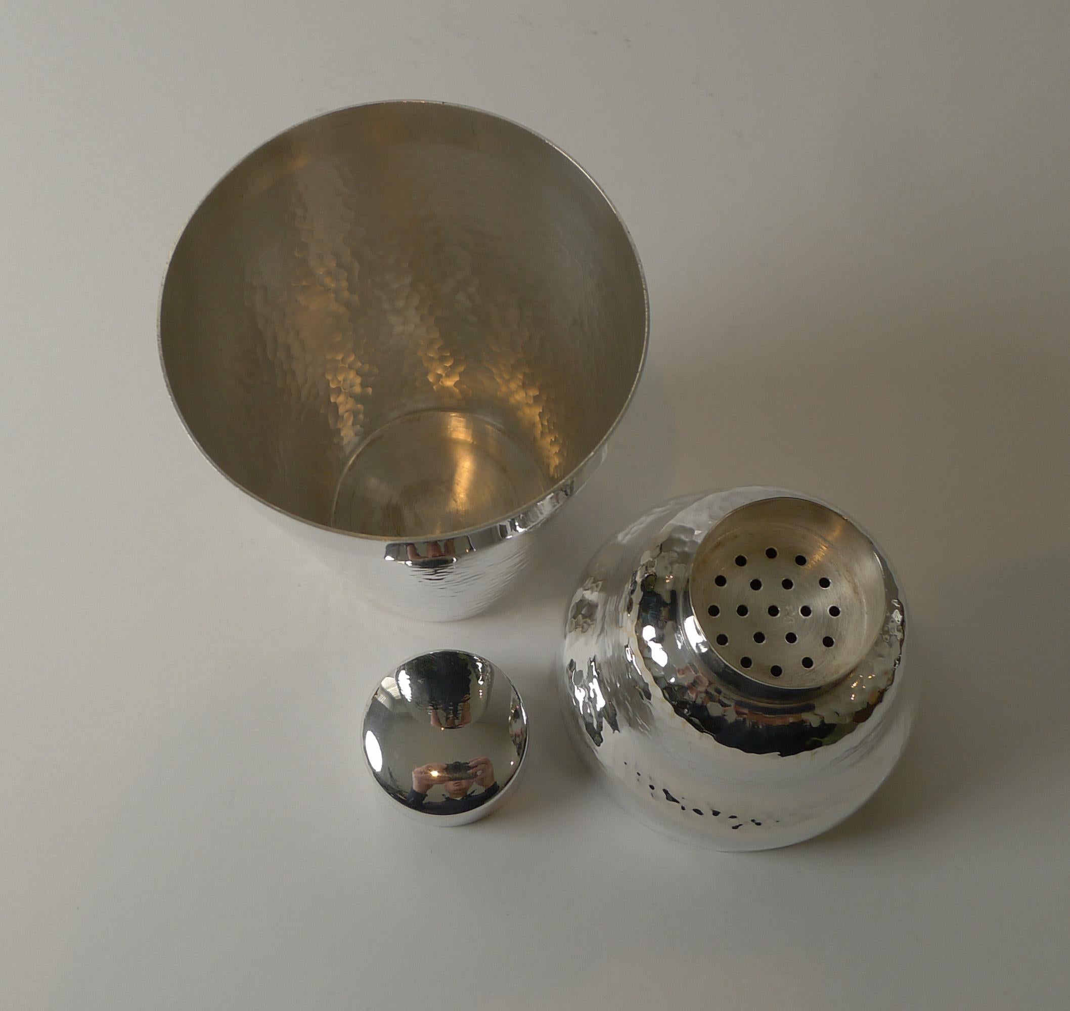 Art Deco German Silver Plated Cocktail Shaker by Carl Deffner c.1930 For Sale 11