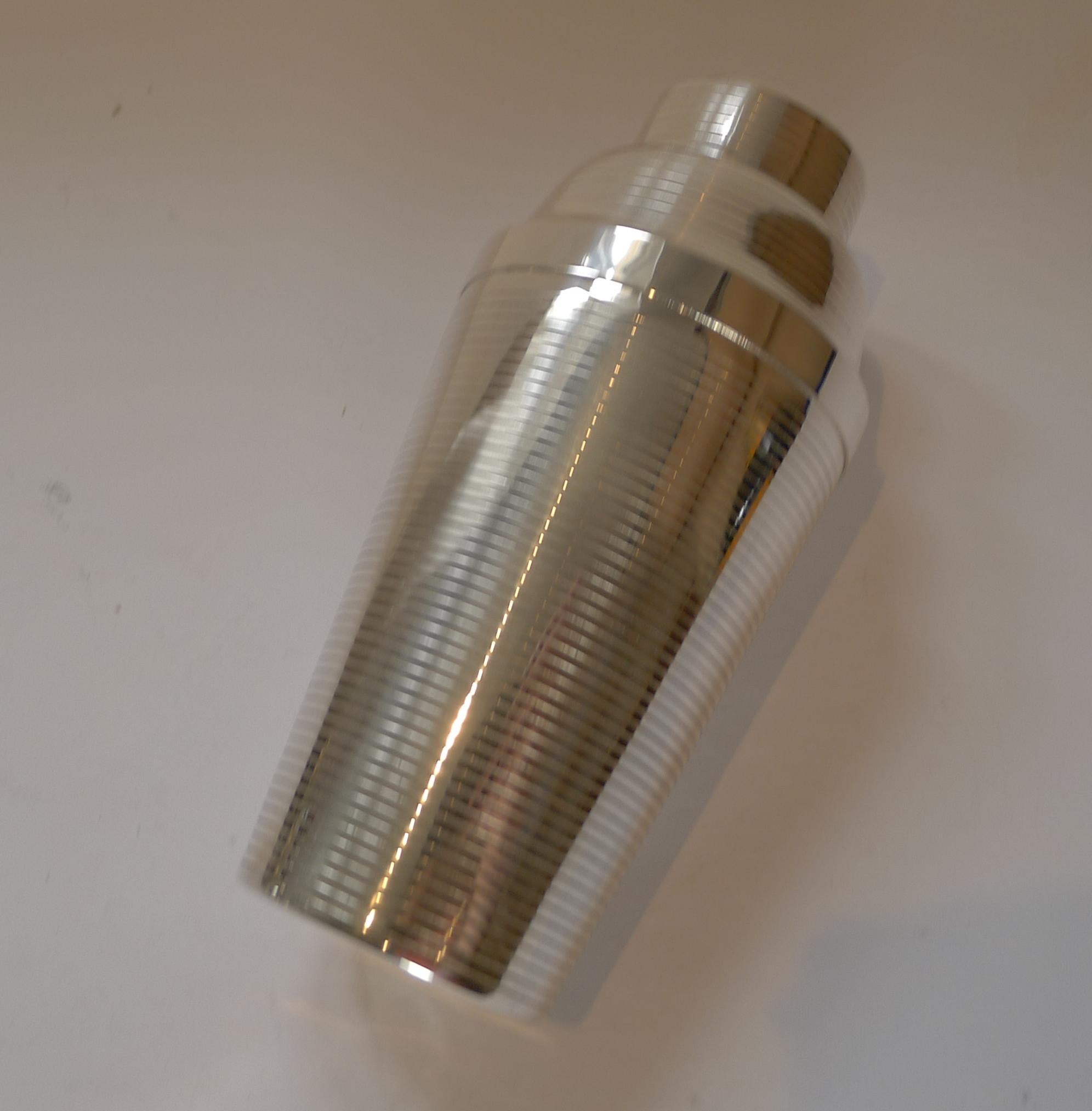 Art Deco German Silver Plated Cocktail Shaker by Carl Deffner, c.1930 1