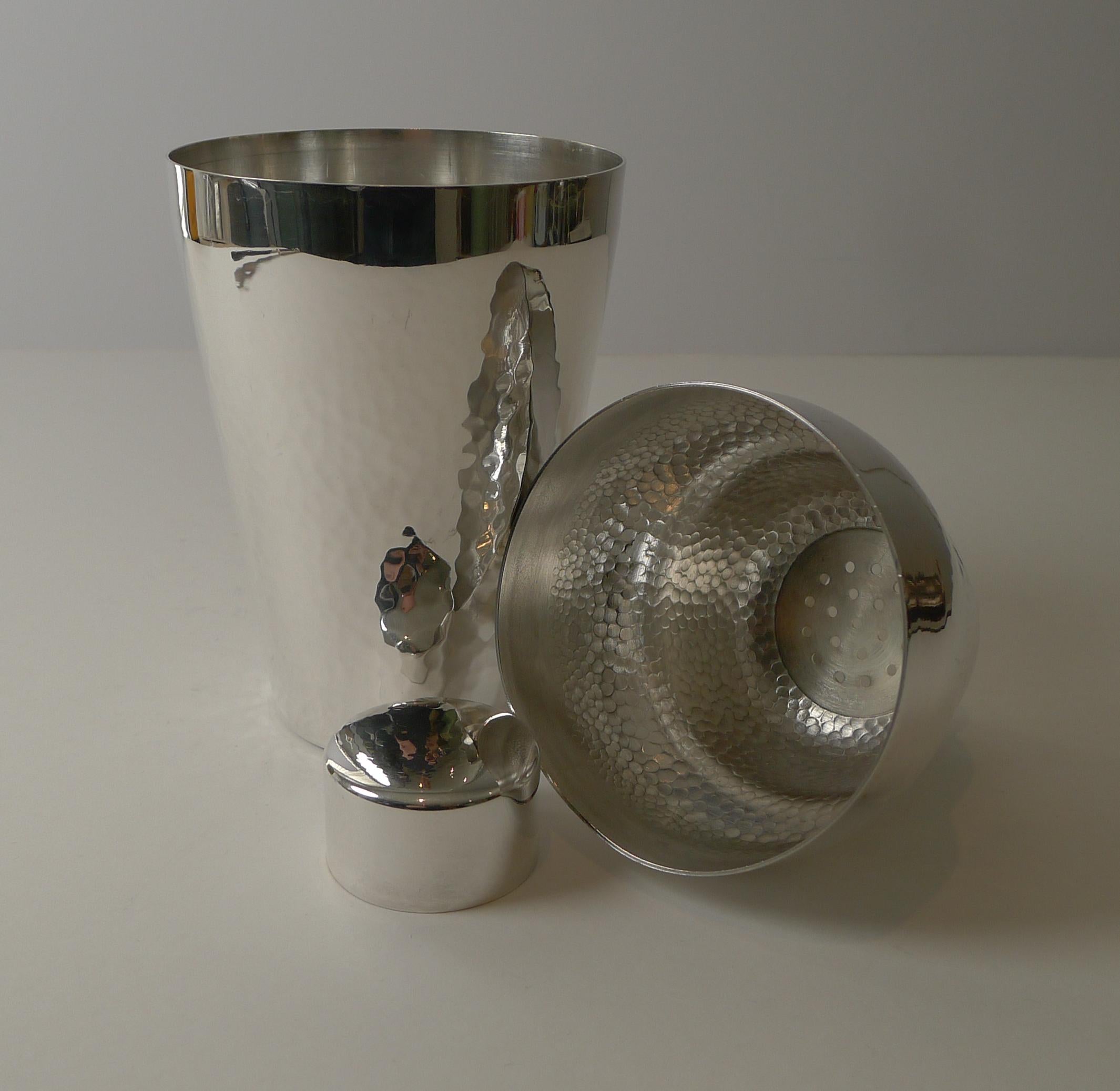 Art Deco German Silver Plated Cocktail Shaker by Carl Deffner c.1930 For Sale 5