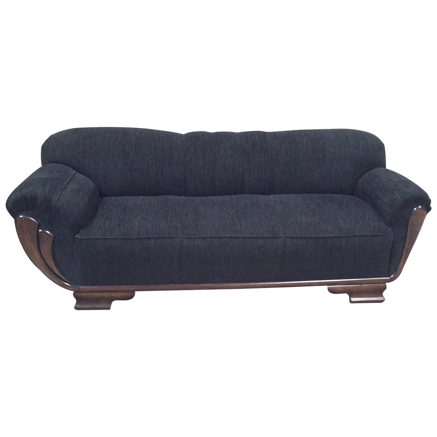 Art Deco German Sofa with Asymmetric Styling