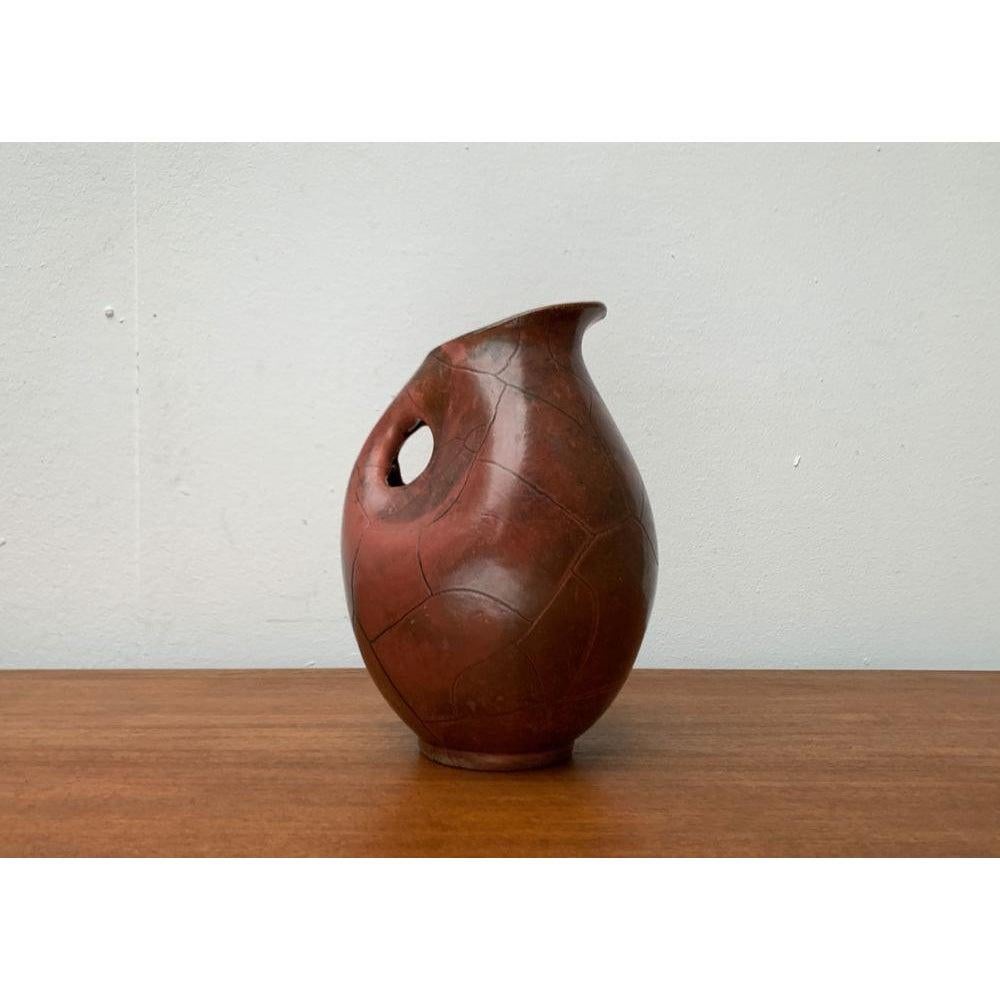 Art Deco German Studio Pottery Jug Carafe with Handle Hole by Paul Dresler For Sale 3