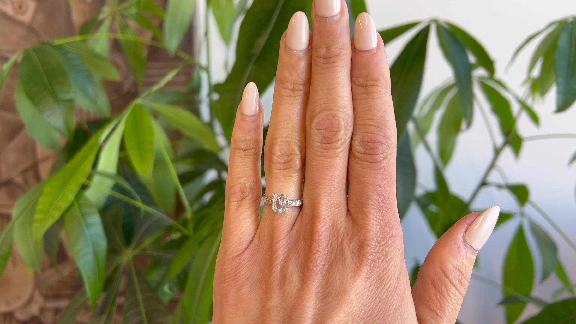 one carat cushion cut engagement ring