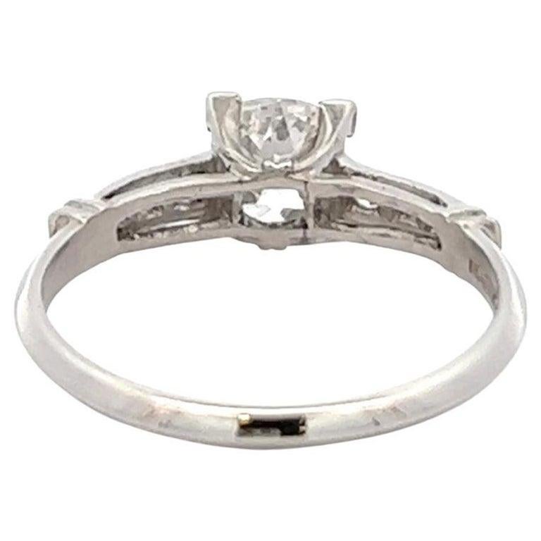 Art Deco GIA 0.81 Carat Old Mine Cut Diamond Platinum Ring 2