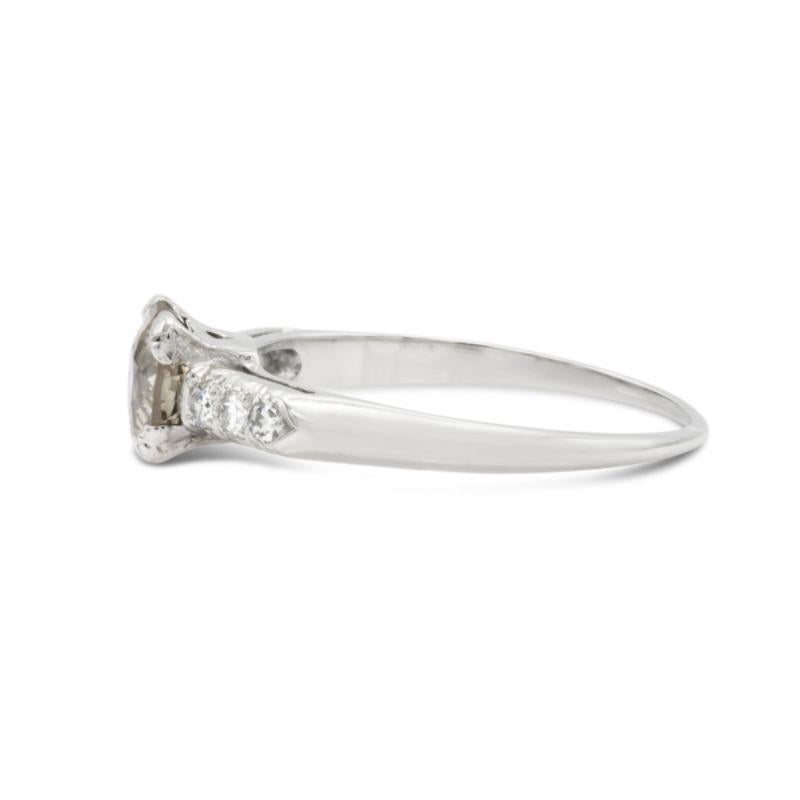 Old European Cut Art Deco GIA 0.91ct Old European Diamond Engagement Ring W I1 in Platinum
