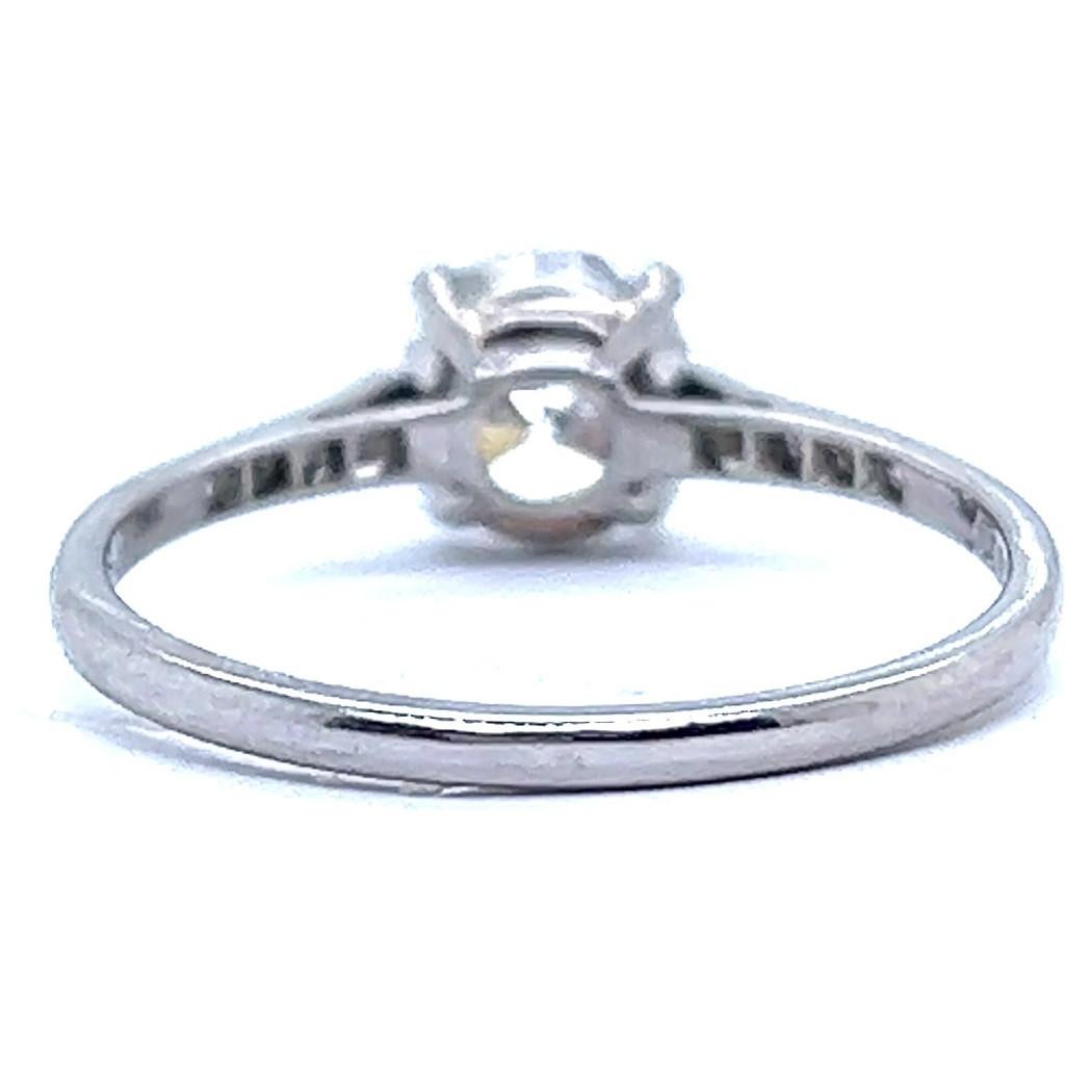 Art Deco GIA 0.94 Carat Old European Cut Diamond Platinum Engagement Ring 2