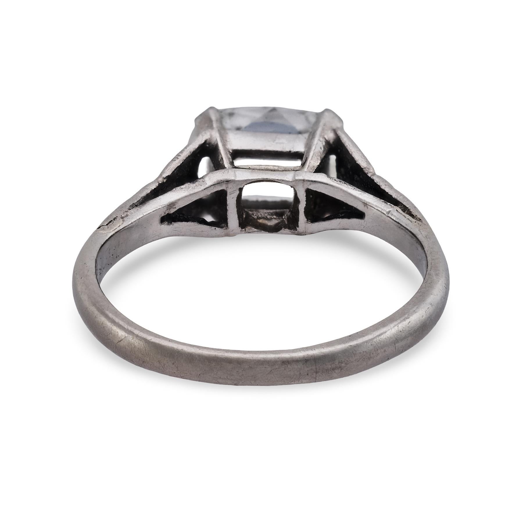 De las mujeres Anillo de compromiso de platino con diamante talla antigua Art Déco GIA de 1,01 quilates alargado en venta