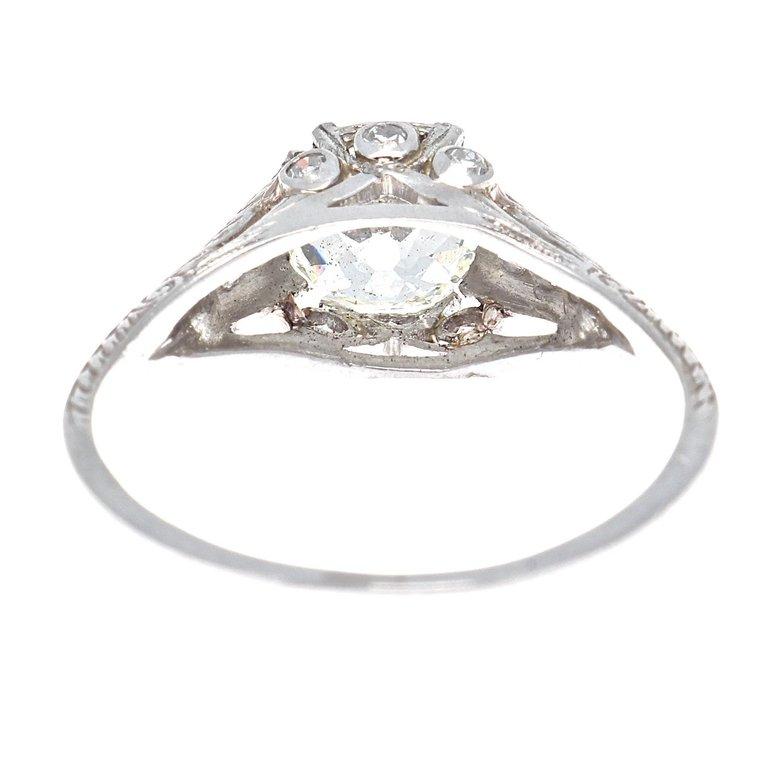 Women's Art Deco GIA 1.02 Carat Old Mine Cut Diamond Platinum Engagement Ring