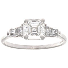 Antique Art Deco GIA 1.03 Carat Diamond Platinum Engagement Ring