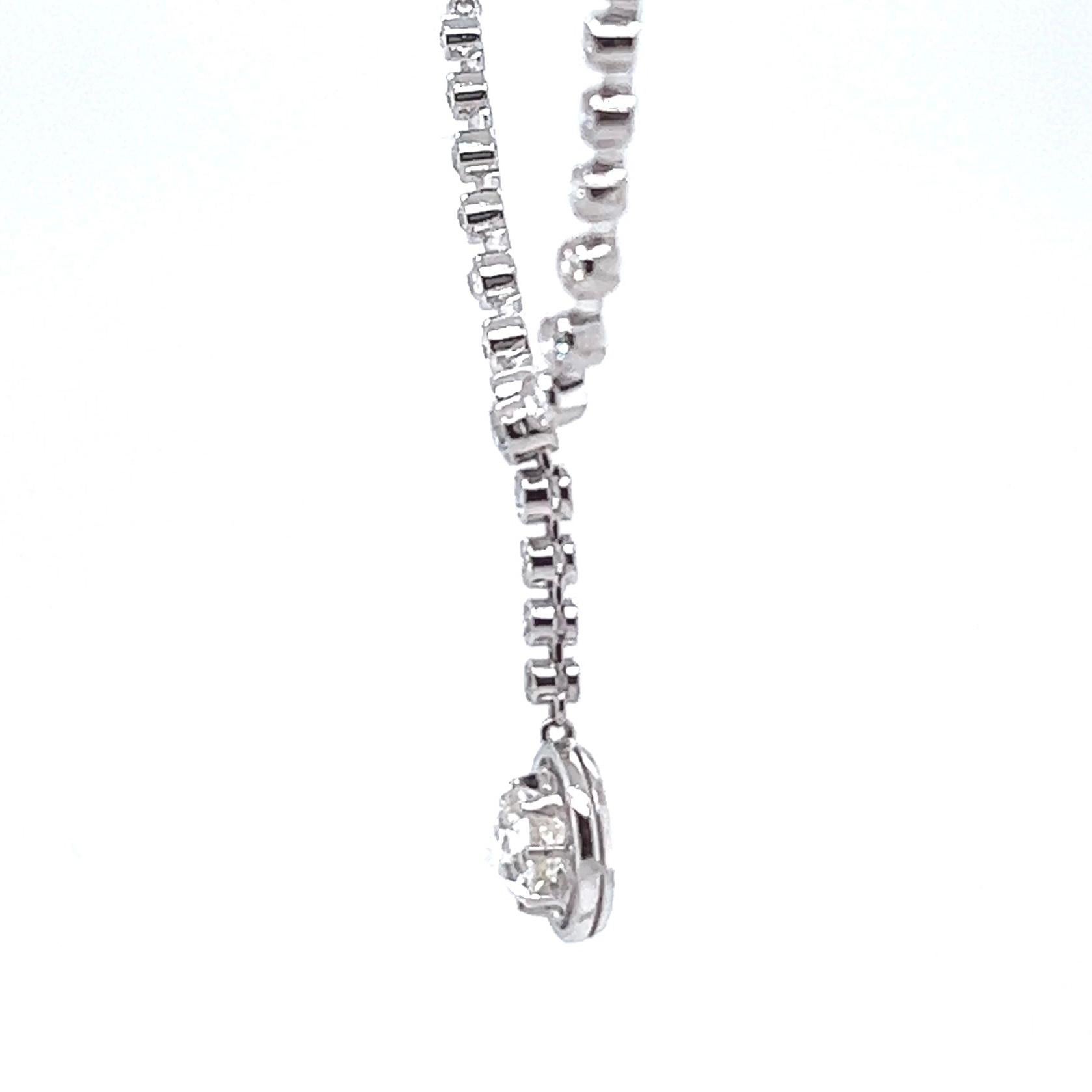 One Art Deco GIA 1.04 Carats Old European Cut Diamond Platinum Buttercup Setting Necklace. Featuring one GIA certified old European cut diamond of 1.04 carats, accompanied with certificate #2225452734 stating the diamond is K color, VS2 clarity.