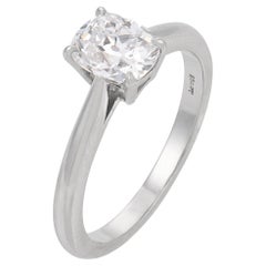 Art Deco GIA 1.06 carat old mine cut diamond platinum solitare engagement ring