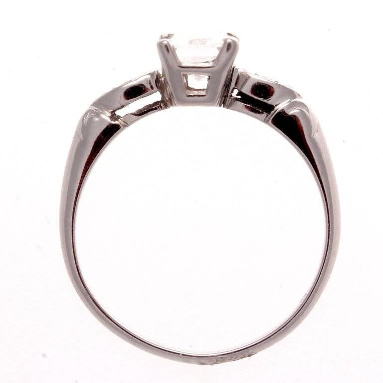 Women's Art Deco GIA 1.07 Carat Emerald Cut Diamond Platinum Engagement Ring
