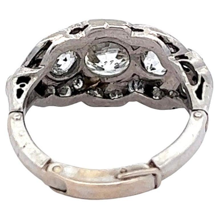 Art Deco GIA 1.12 Carats Old European Cut Diamond Platinum Ring 2