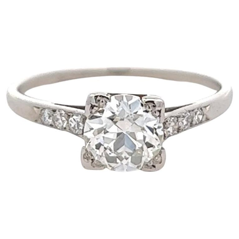 Art Deco GIA 1.12 Carats Old European Cut Diamond Platinum Ring For ...