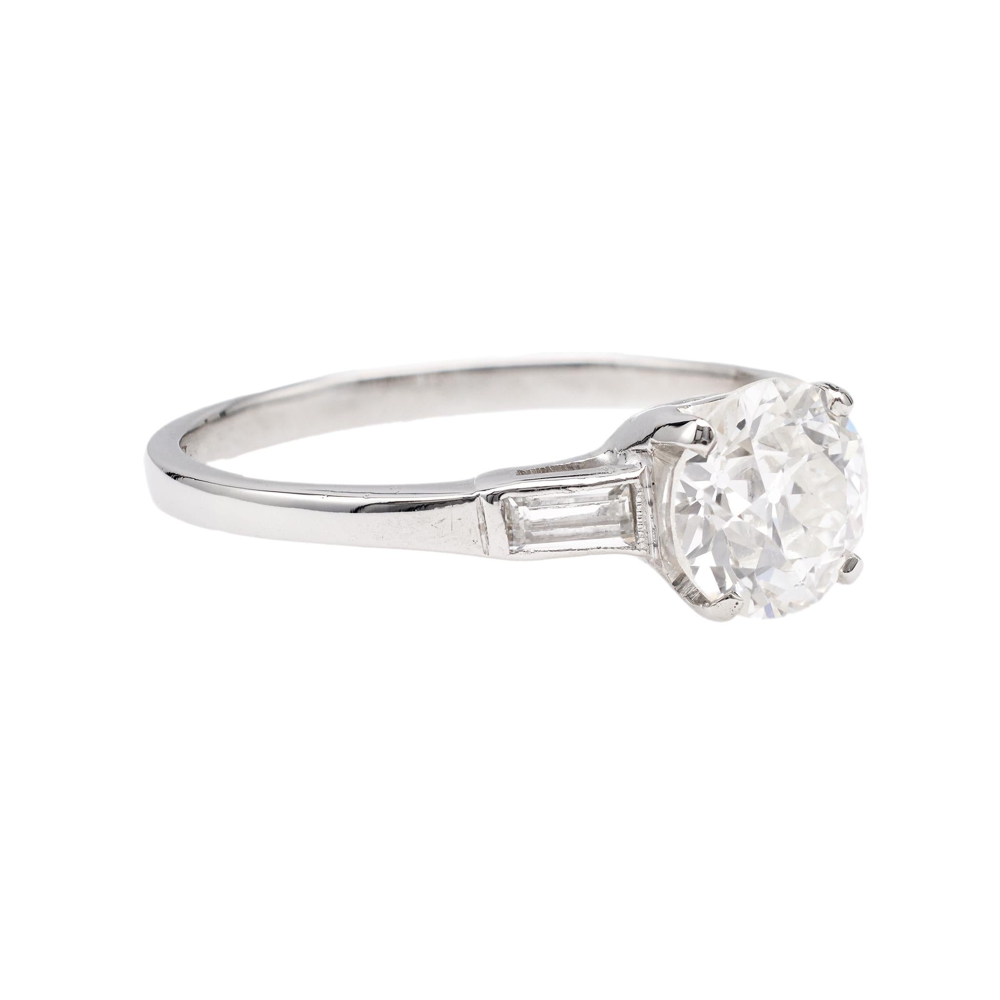 Art Deco GIA 1.20 Carat Old European Cut Diamond Platinum Engagement Ring 1
