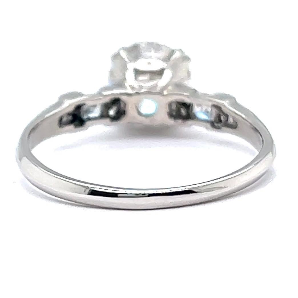 Art Deco GIA 1.21 Carat Old European Cut Diamond Platinum Engagement Ring 2