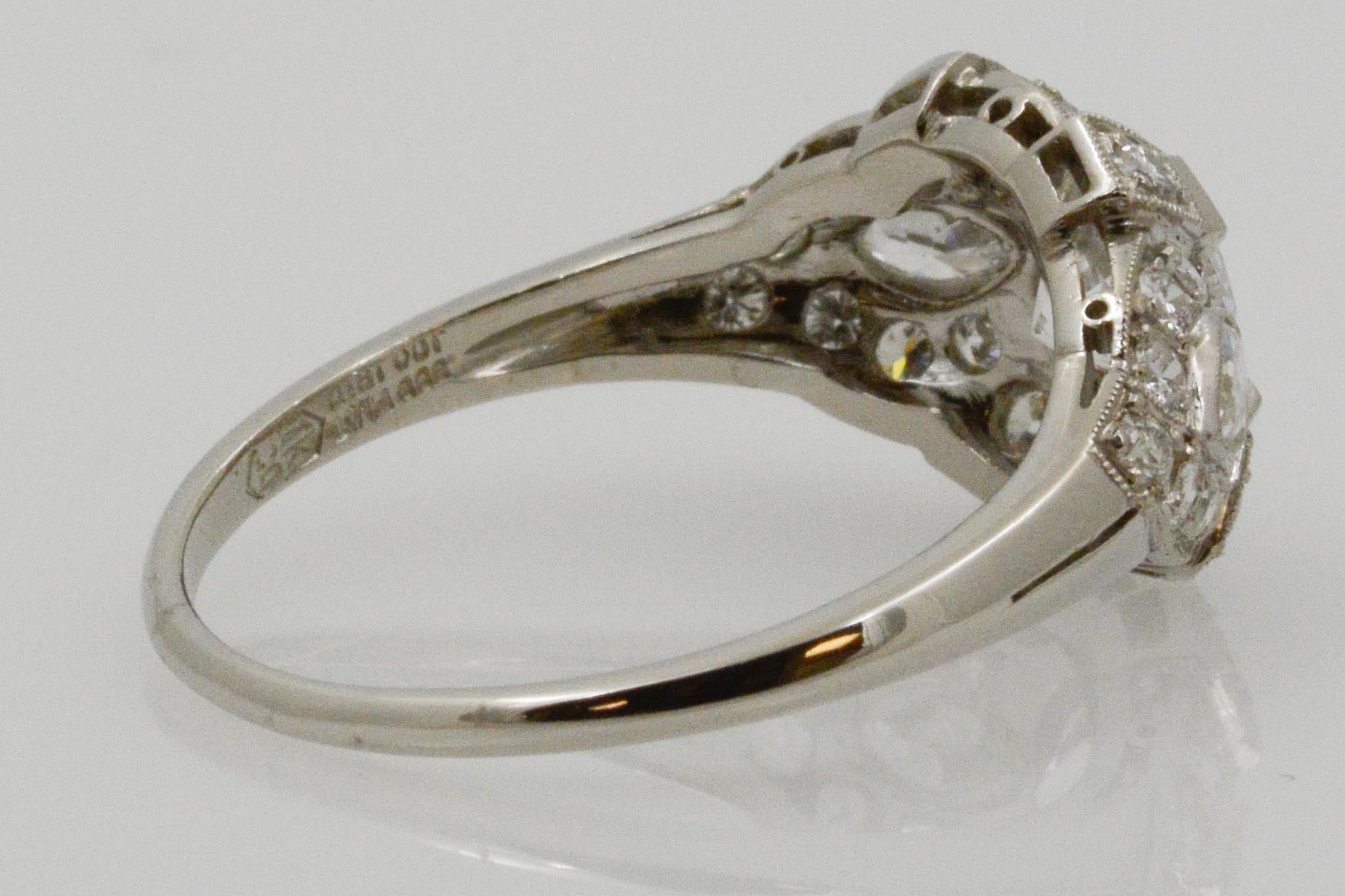 Art Deco Style GIA 1.27 Carat Diamond Platinum Ring 4