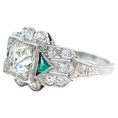 Art Deco Cartier GIA 4.02 Carat Old Mine Cut Diamond Platinum Ring at ...