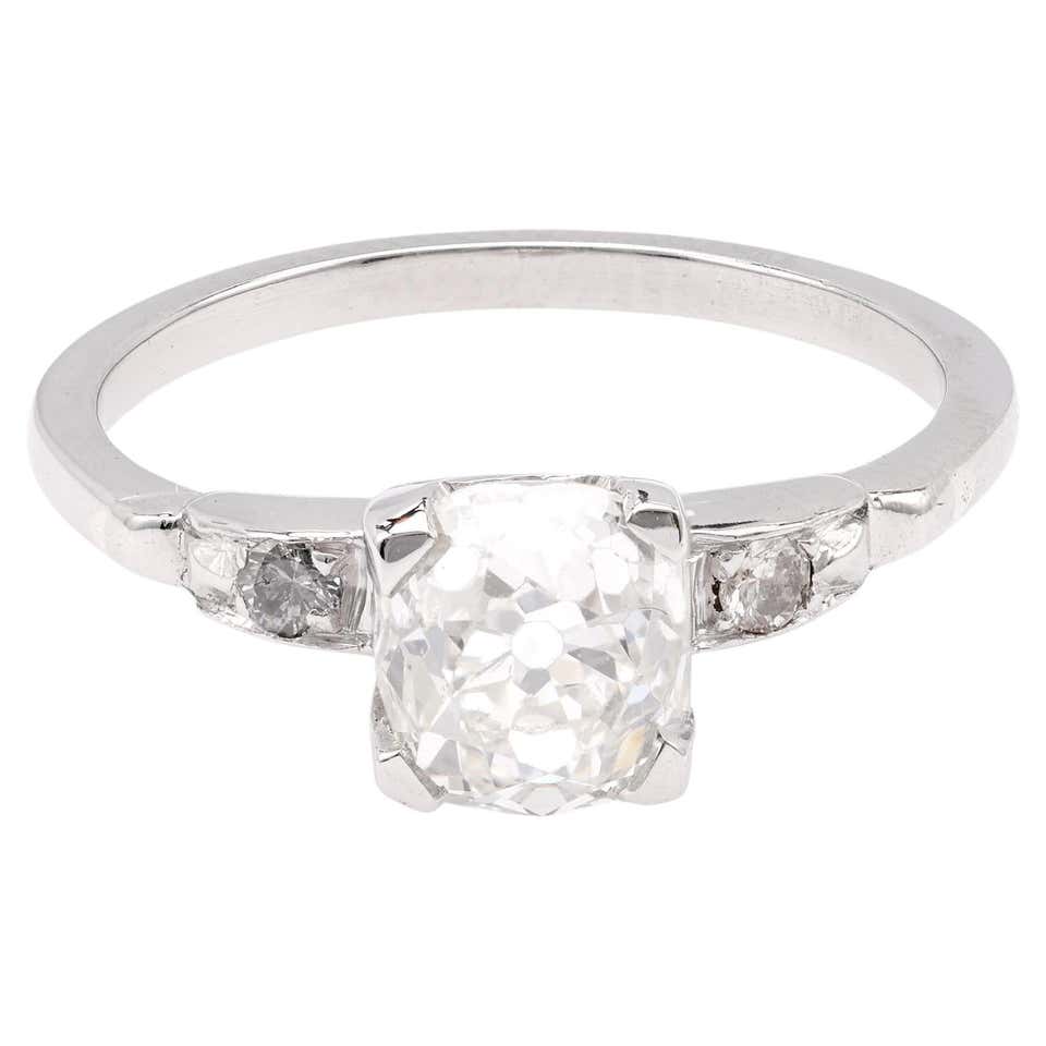 Mine Cut Gia Engagement - 932 For Sale on 1stDibs