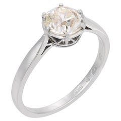 Bague de fiançailles Art déco GIA 1,44 carat diamant taille ancienne 18k or blanc