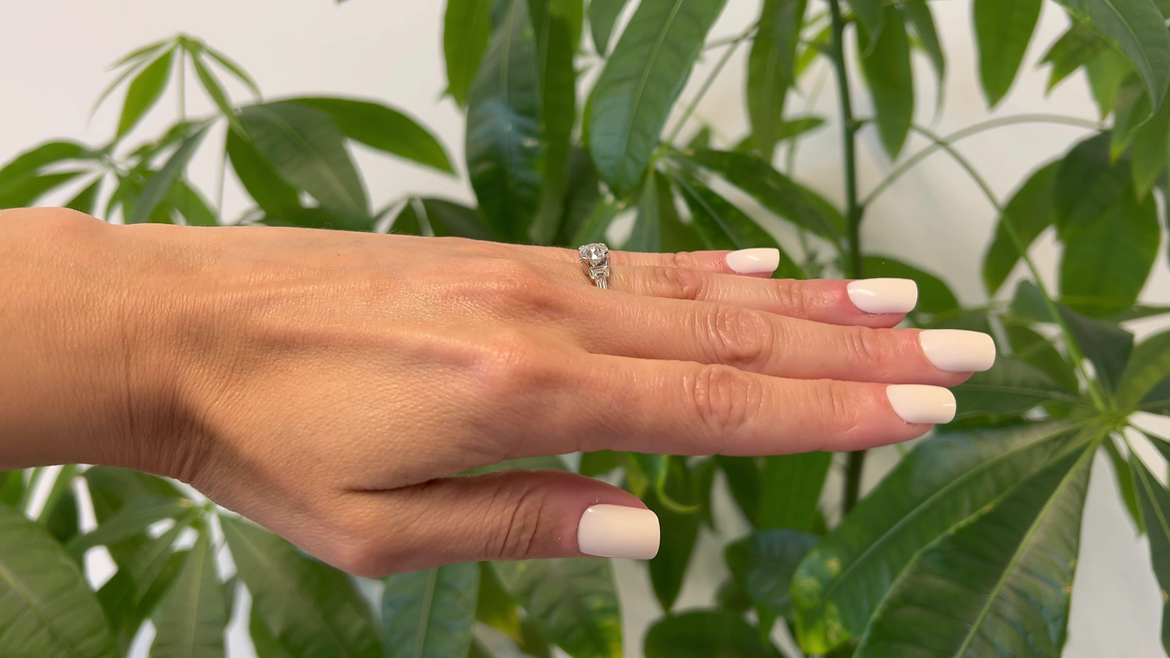Platinring mit GIA 1.49 Karat Diamant im alteuropäischen Schliff im Art déco-Stil im Zustand „Gut“ in Beverly Hills, CA