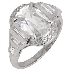 Art Deco GIA 1.50 carat old mine cut diamond platinum engagement ring