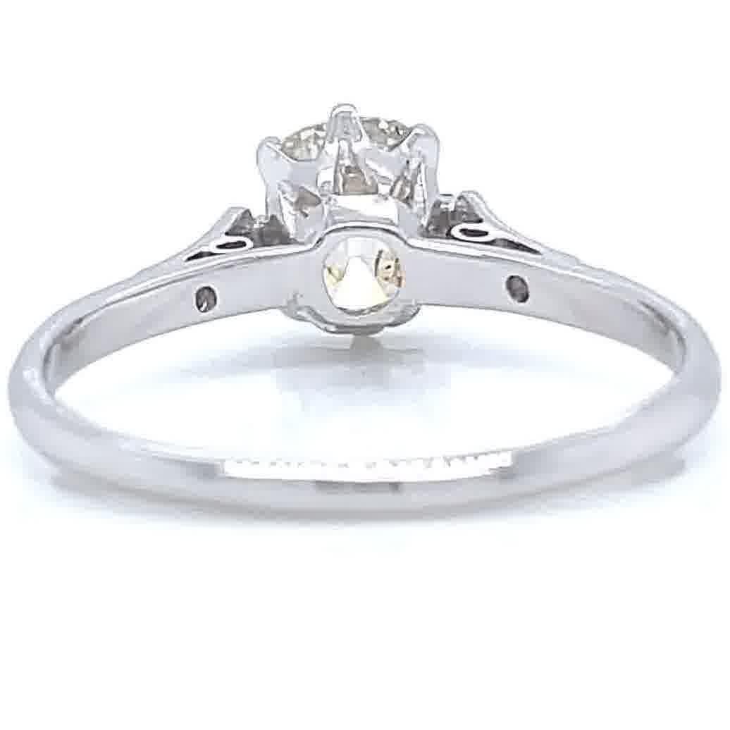 Art Deco GIA 1.51 Carat Antique Cushion Cut Diamond Platinum Engagement Ring 1