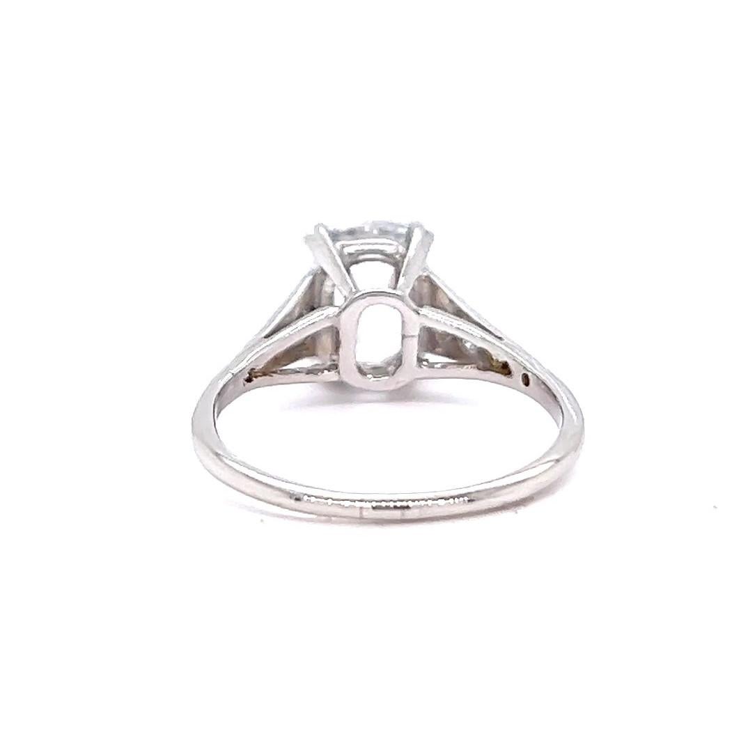 Art Deco GIA 1.54 Carats Cushion Cut Diamond Platinum Engagement Ring 3