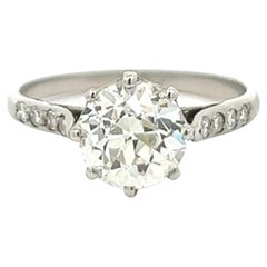 Art Deco GIA 1.55 Carat Old European Cut Diamond Platinum Ring