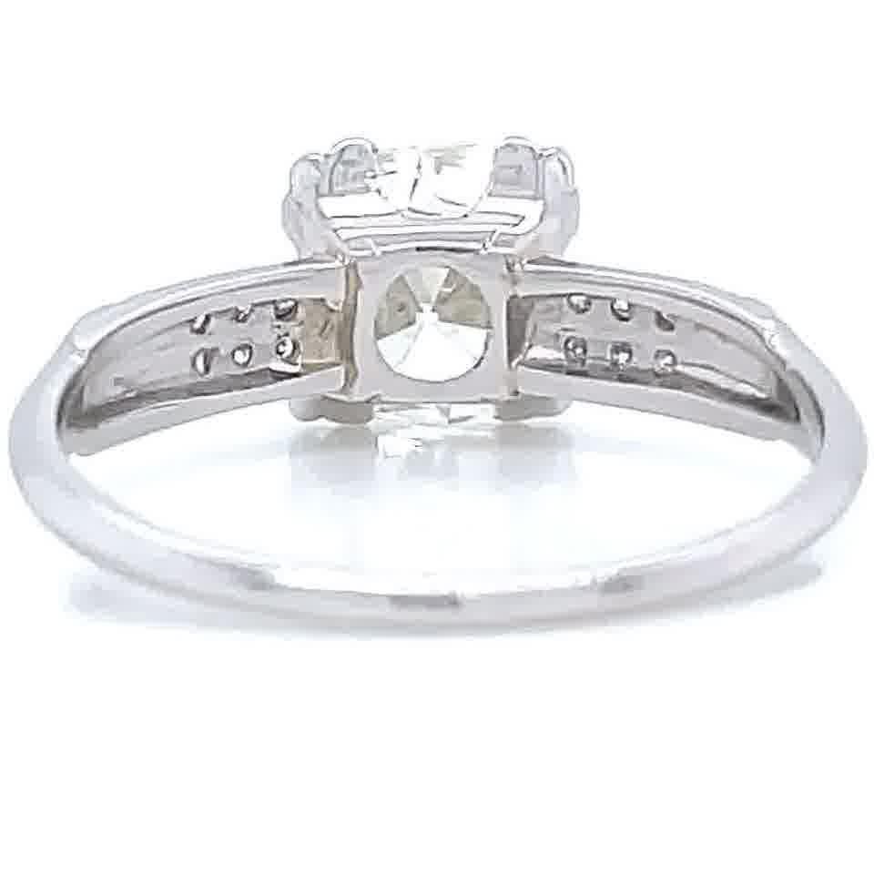 Art Deco GIA 1.58 Carat Antique Cushion Cut Diamond Platinum Engagement Ring 1
