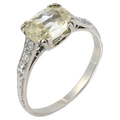 Art Deco GIA 1.60 carat old mine cut diamond platinum engagement ring