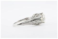Art Deco GIA 1.67 Carat Old Euro Cut Diamond Engagement Ring in Platinum