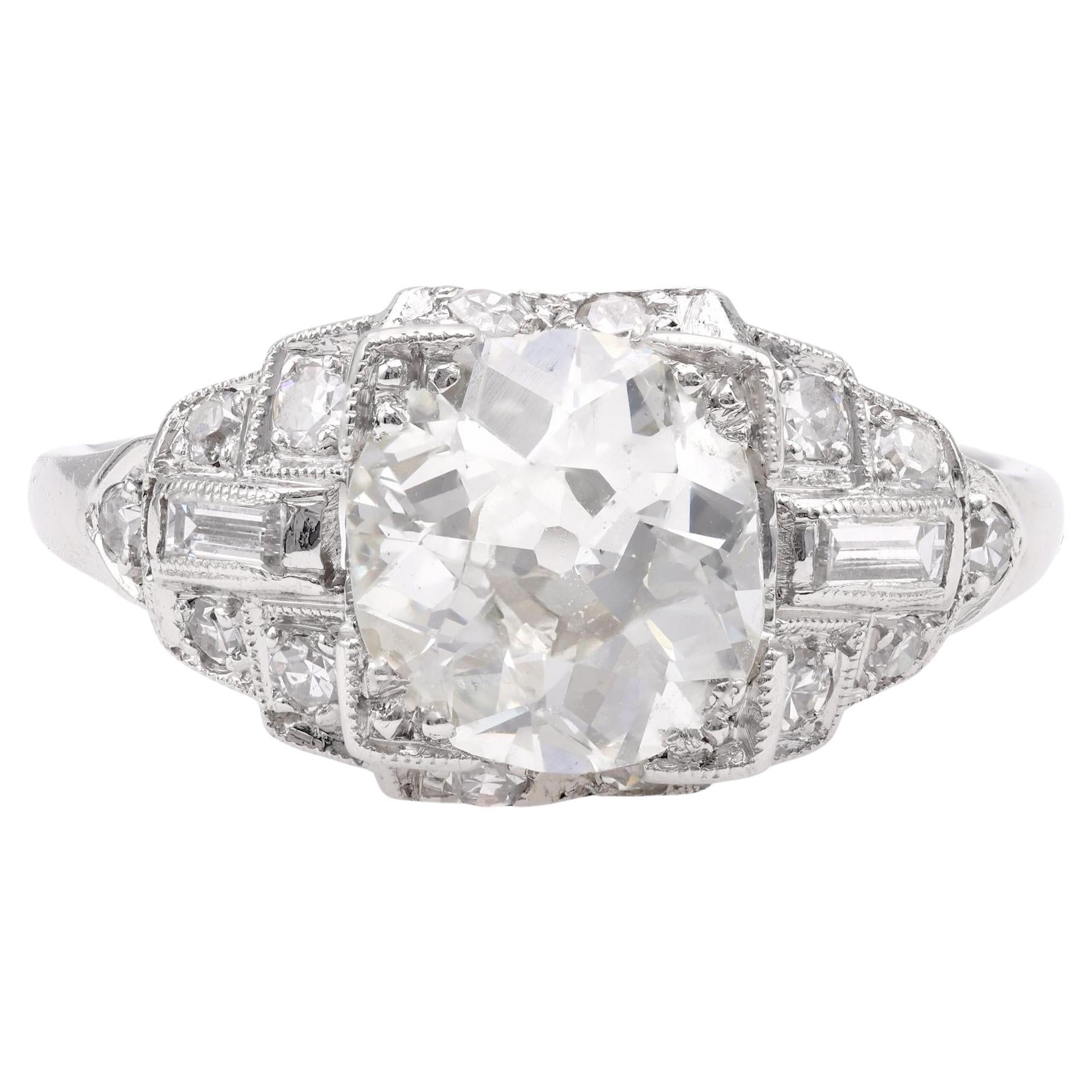 Mine Cut Gia Engagement - 932 For Sale on 1stDibs