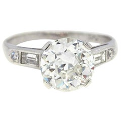 Art Deco GIA 1::72 Karat Diamant Platinring im alten europäischen Schliff