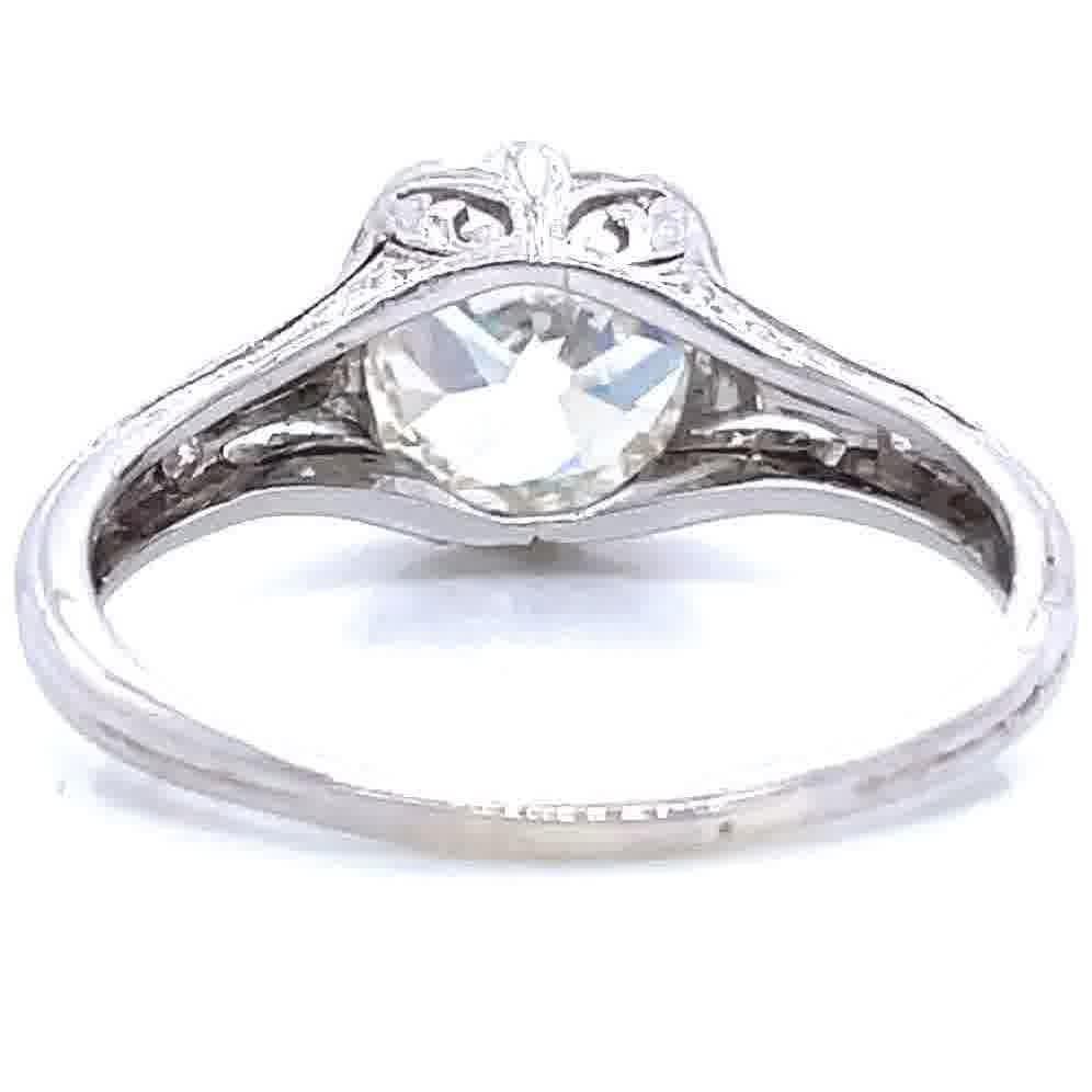 Art Deco GIA 1.81 Carat Old Mine Cut Diamond Platinum Ring 1