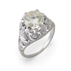 Art Deco GIA 1.84 carat diamond platinum engagement ring