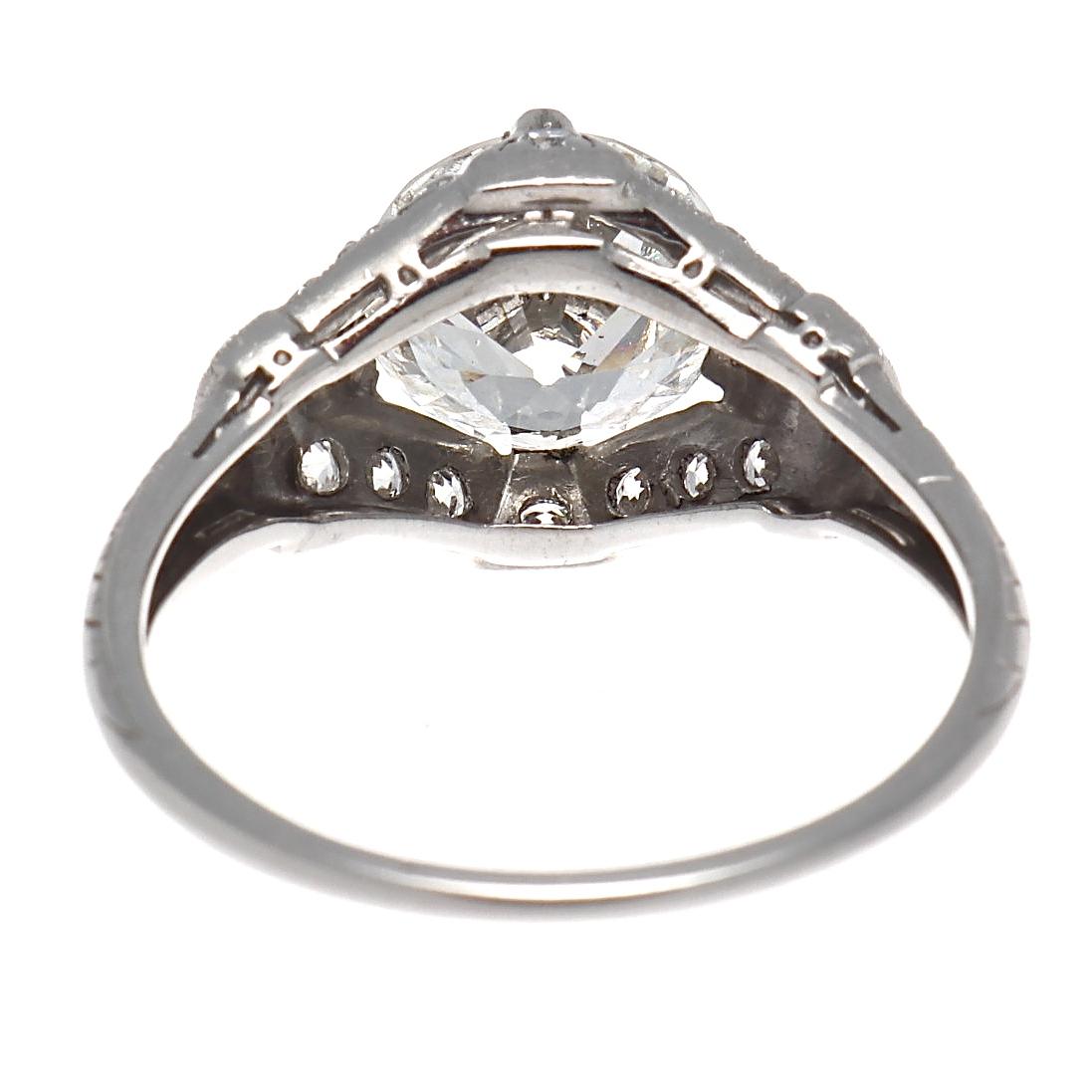 Art Deco GIA 1.88 Carat Old European Cut Diamond Platinum Engagement Ring In Excellent Condition In Beverly Hills, CA